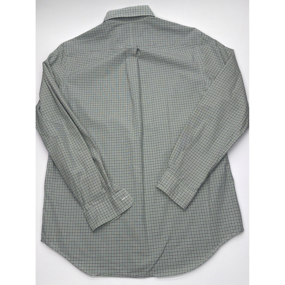 Ralph Lauren Mens Green Navy Micro Check Button Down Shirt Medium Long Sleeve - Picture 8 of 8
